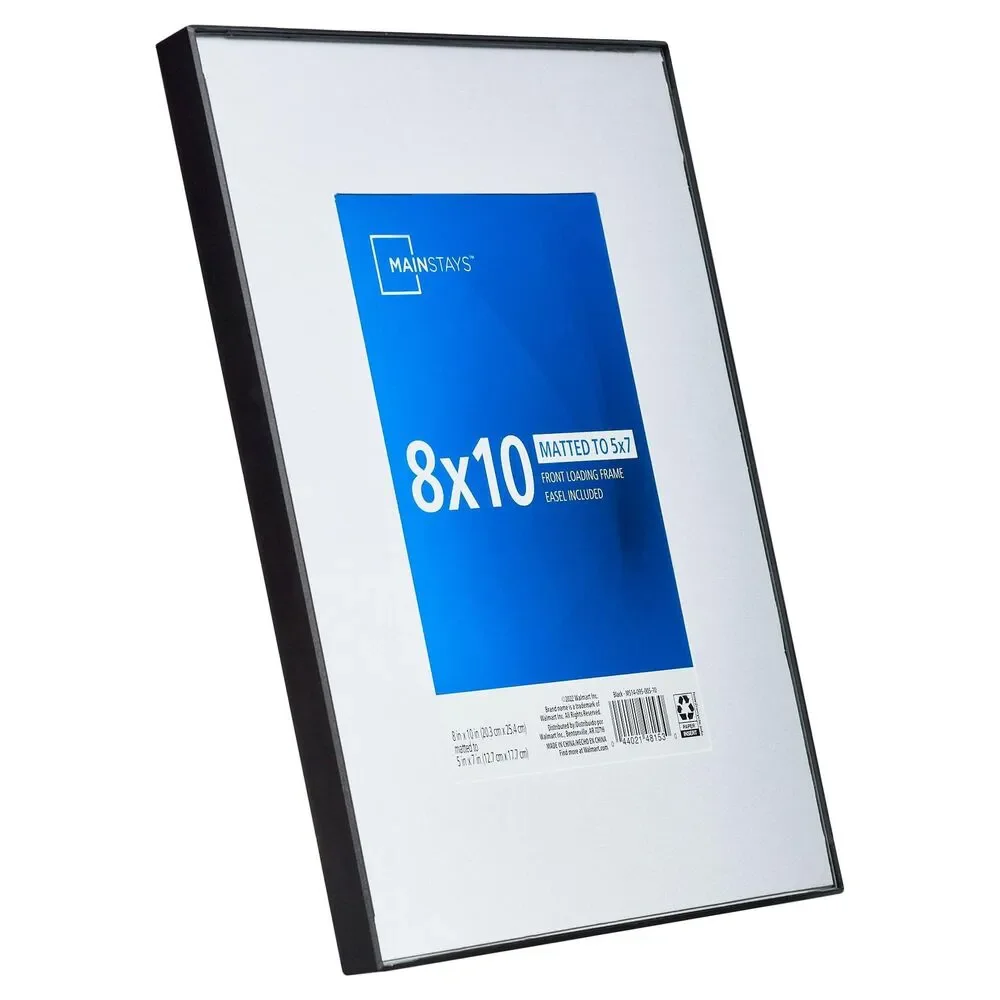 Mainstays 8x10 Matted to 5x7 Front Loading Picture Frame - Black with Free Shipp